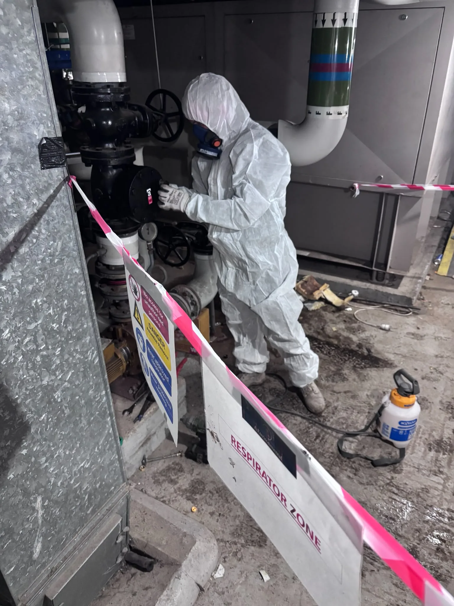 Asbestos artex removal from concrete soffit in Hampstead